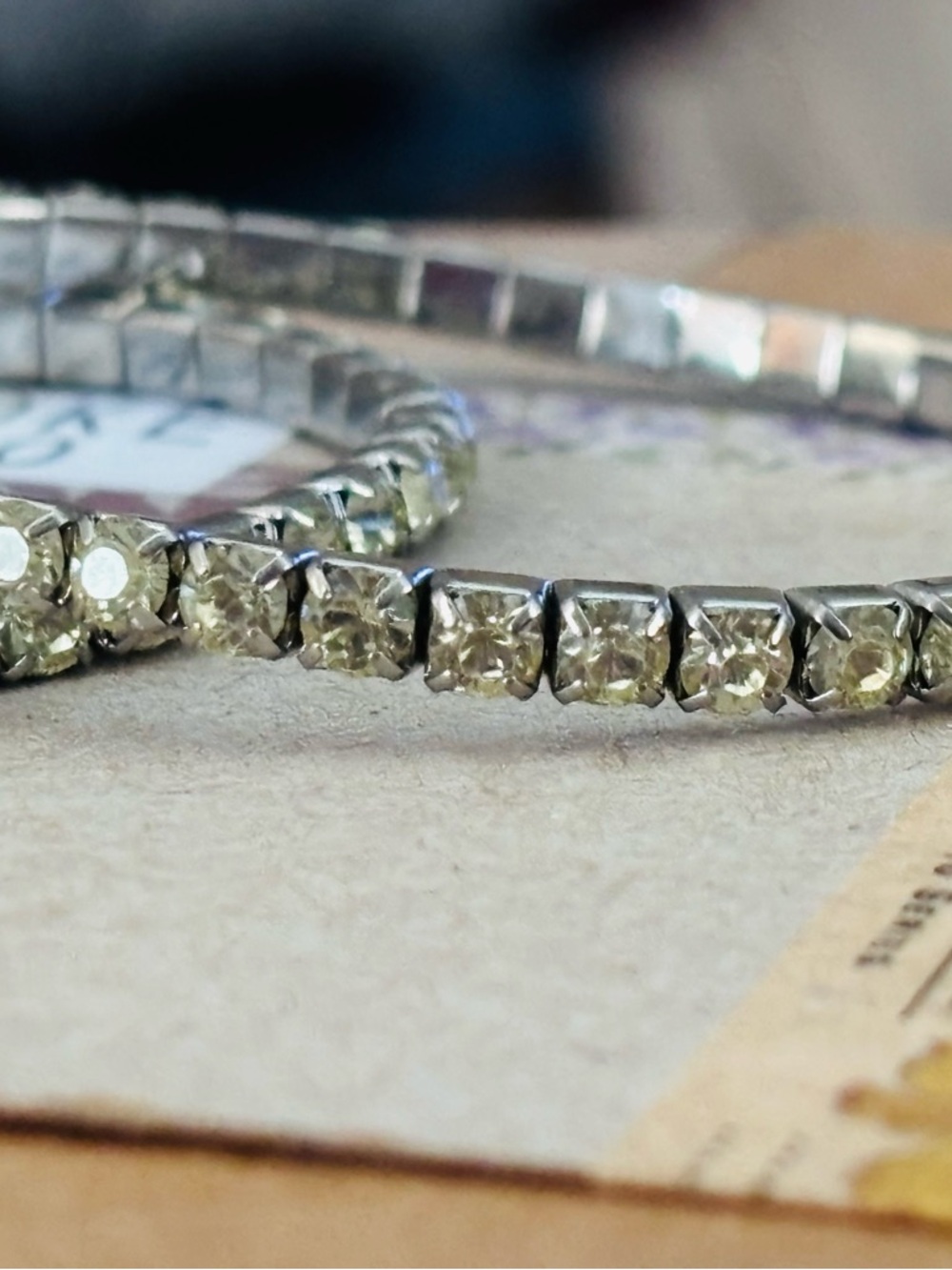 Vintage estate sale possibly Silver-Clear Crystal Tennis Bracelet price is for 1